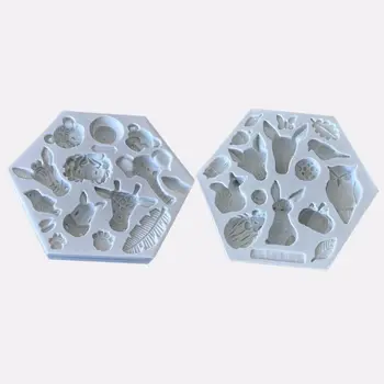 

Set of 2 Animal Party Fondant Silicone Mold for Sugarcraft, Cake Border Decoration