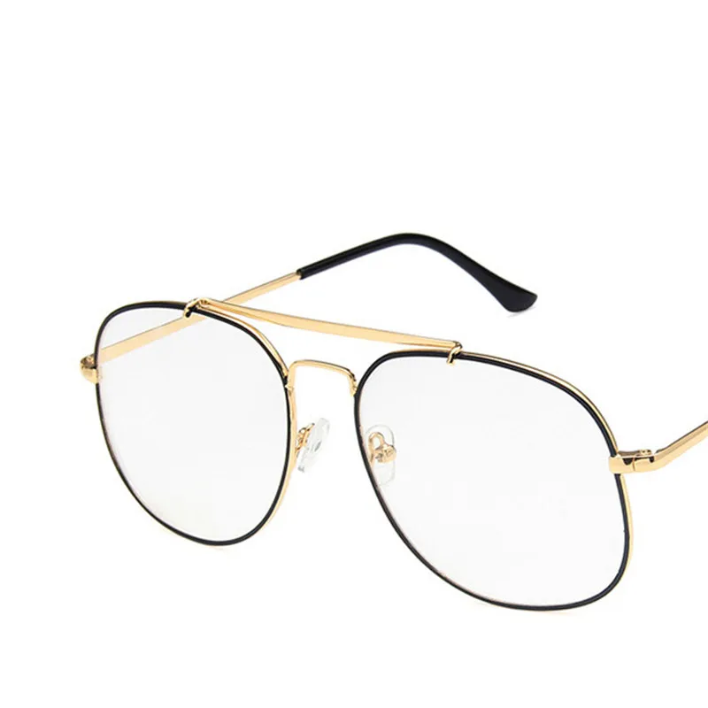 RBROVO New Arrival Metal Classic Sunglasses Men Vintage Luxury Eyeglasses Mirror Retro Oculos De Sol Feminino UV400 - Цвет линз: GoldBlack-T