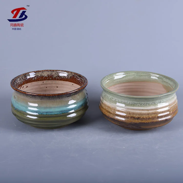 

Korean Style Retro Flow Glaze Succulent Green Vegetation Ceramic Flowerpot Large Diameter Ceramic Flowerpot Suitable Succulent P