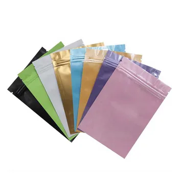 

100pcs/lot 4 Sizes Colorful Foil Zip lock Bags Food Pouch,Mylar Aluminum Foil Bags,Tea Pouches,Food Storage bags