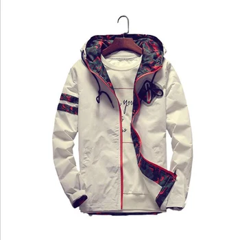 

2020 Summer Large size Mens Casual Camouflage Hoodie Jackets Thin Light Patchwork Waterproof Outerwear Flight jackets top 5XL