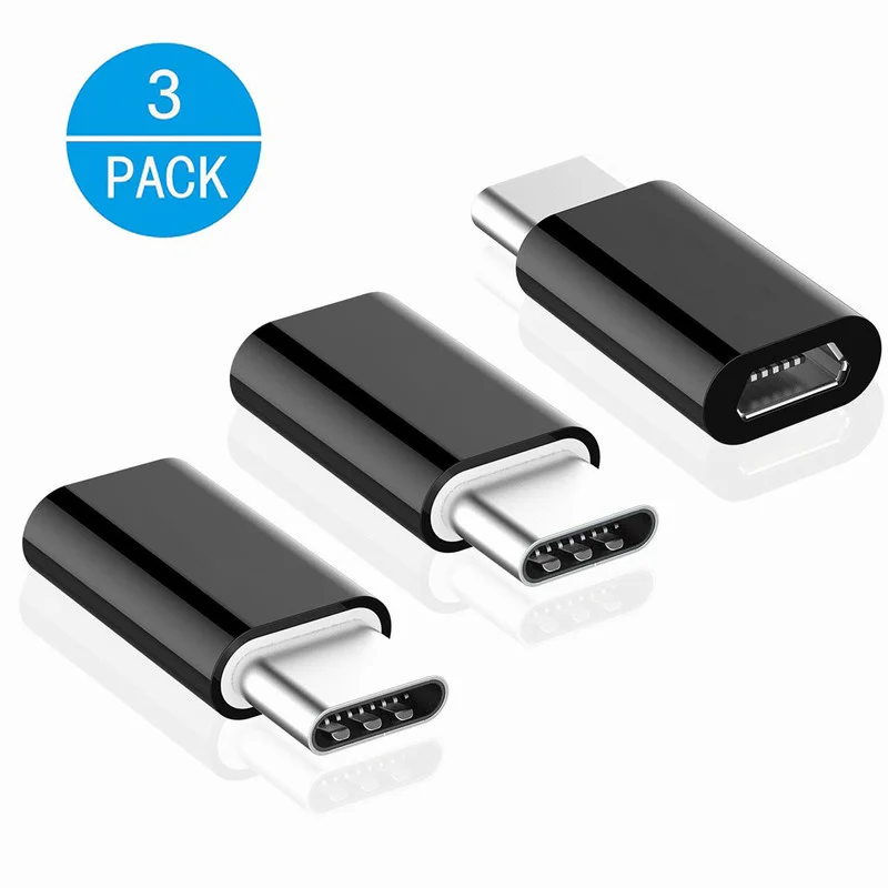 3 шт. адаптер type C для Xiaomi mi 6 A1 5X Oneplus 3t 5 samsung S8 S9 Plus Note 8 mi cro USB к USB C адаптер type-C зарядное устройство для телефона - Тип штекера: Универсальный