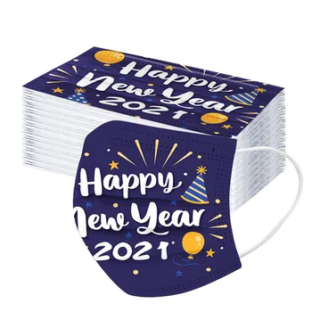 

2021 Survivor Adult Masks Disposable Protective Mask Mondkapjes 3 Layer Non-woven Earring Happy New Years Face Mask Mascarilla