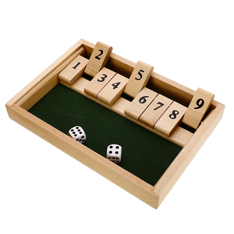 Board Game 2 Players 9 Numbers Wood Deluxe Shut the Box Game Entertainment Game for Drinking Family Party Club KTV