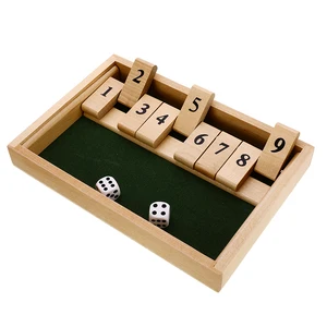 Board Game 2 Players 9 Numbers Wood Deluxe Shut the Box Game Entertainment Game for Drinking Family Party Club KTV