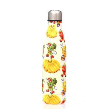 

NEW Printing 300Ml Double Walled Vacuum Flask Insulated Stainless Steel Water Bottle Leak Proof Cola Shape Portable Water Bottle
