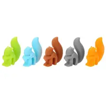 5 Pcs Silicone Tea Infuser Squirrel Device Tea Bag Hanging Snail Mug Cup Clip Label Party New Year Gift Kitchen Daily Supplies