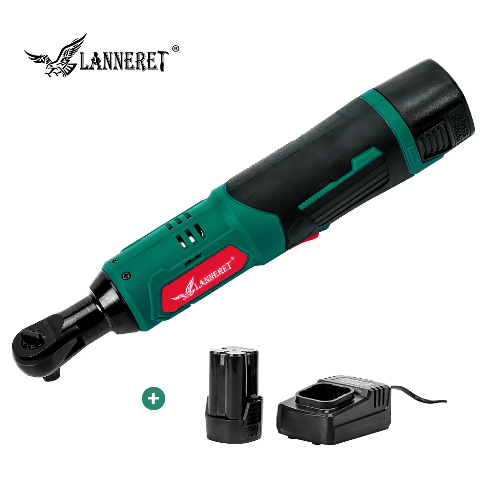 TOP  LANNERET Electric Ratchet Wrench Cordless Rechargeable Wrench 16.8V 3/8" Scaffolding 70NM Torque Ra