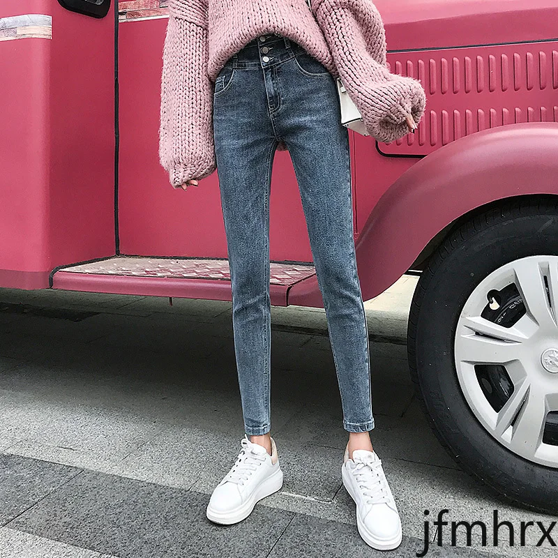 

Korean Students Jeans 2020 Spring and Autumn New Nine-point Jeans Female Slim Slimming Tight Pencil Pants Jfmhrx Jeans Woman