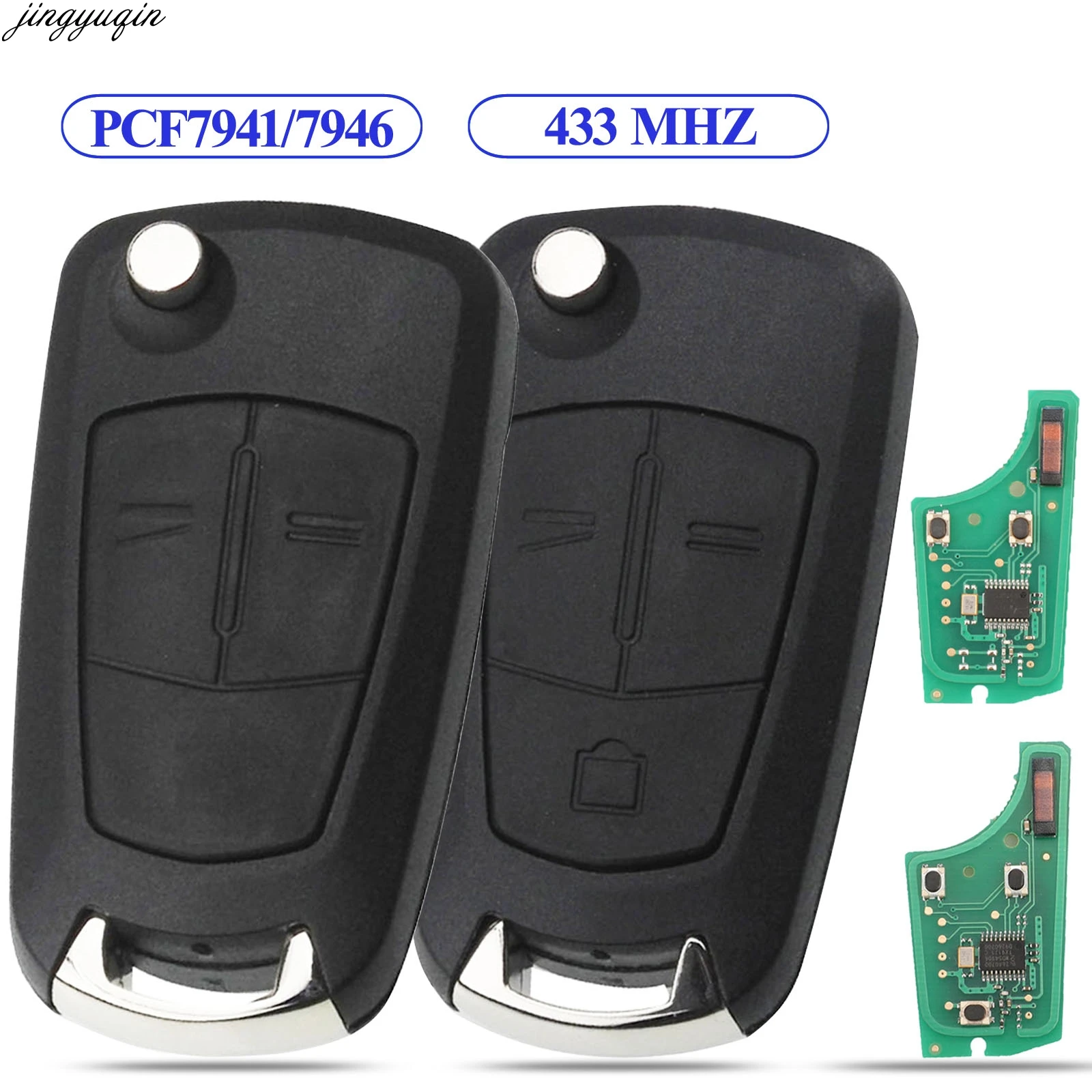 Jingyuqin 5x Раскладной Автомобильный ключ 433 МГц PCF7941/7946 для Opel/Vauxhall Astra H 2004-2009 Zafira B