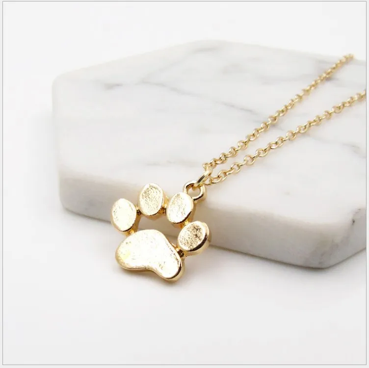 charm Cute Pets Dogs Footprints Chain Pendant Necklace Women Fashion Jewelry New