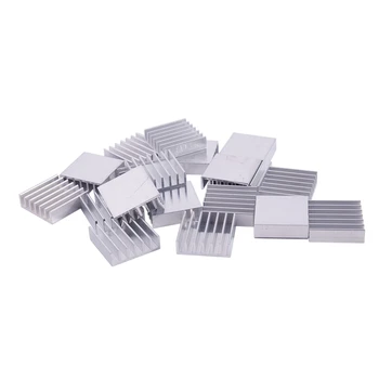 

20Pcs 20mm x 20mm x 6mm Aluminum Heatsink Radiator Cooling Fin Silver Tone