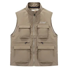 Мужской сетчатый рыболовный жилет, сетчатый жилет, Мужская фотография, многофункциональный жилет, пальто, большой размер, жилет