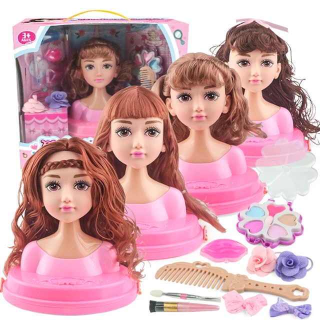 Children Head Model Half Body Doll Toy Makeup Hairstyle Beauty