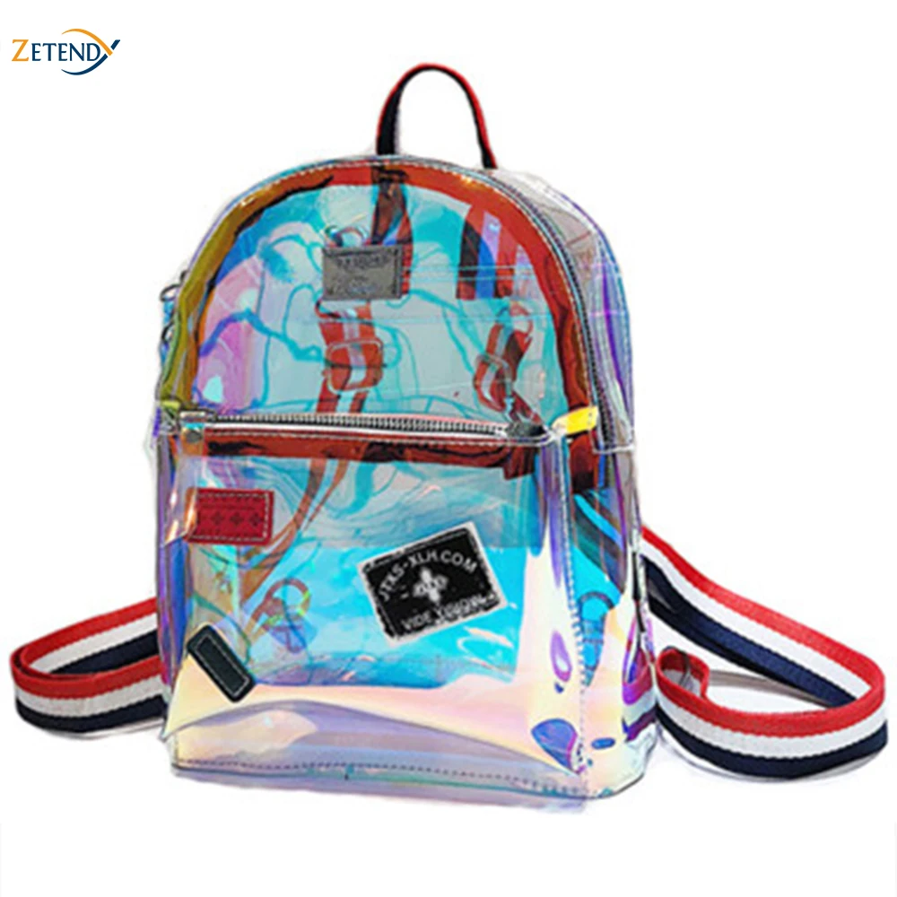 

Bagpack Clear Transparent Plastic Mini PVC Bagpack Messenger Summer Women Jelly Small Fashion Cute School Bags for Teenage Girls