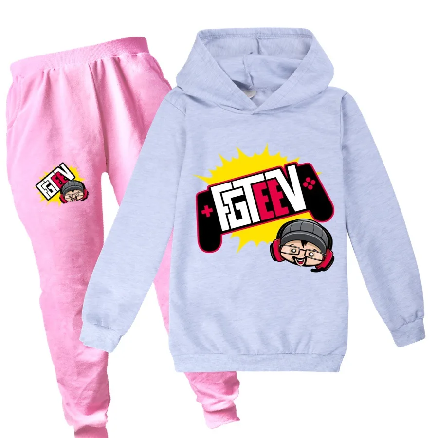 clothing sets for toddler girl 9+3 colors FGTEEV Hoodies Tops Pants 2pcs Set Kids Sportswear Suits Boys Toddler Outfit Girls Outerwear for Baby Unisex Clothing Clothing Sets near me