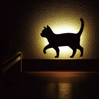

2019 New Voice Control Optical Control Induction Light Cut Cat Pikachu Pokemon Aisle Induction Night Light Nordic Led Wall Light