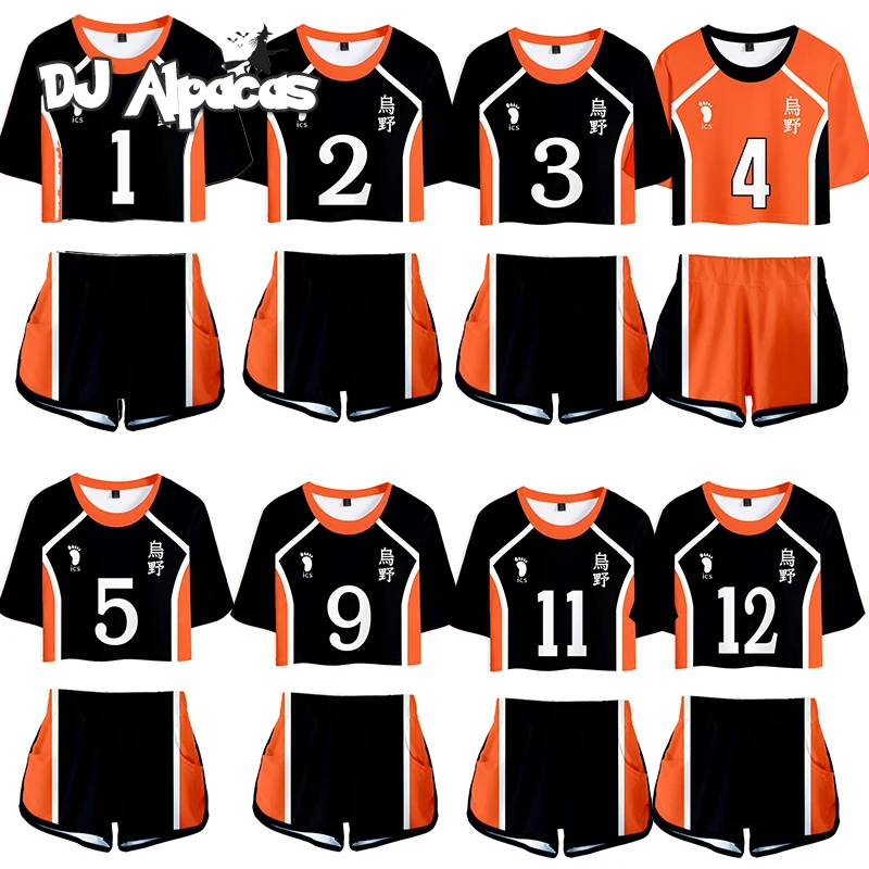 

Haikyuu Cosplay Costume Hinata Shoyo Shirt Shorts Nishinoya Yuu Uniform Sports Karasuno Koukou High School Volleyball Club Women