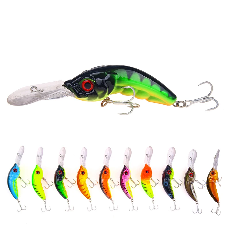 

10cm/13.4g long tongue rock fat squid minnow bait Lure fishing bait deep dive shrimp shaped bait