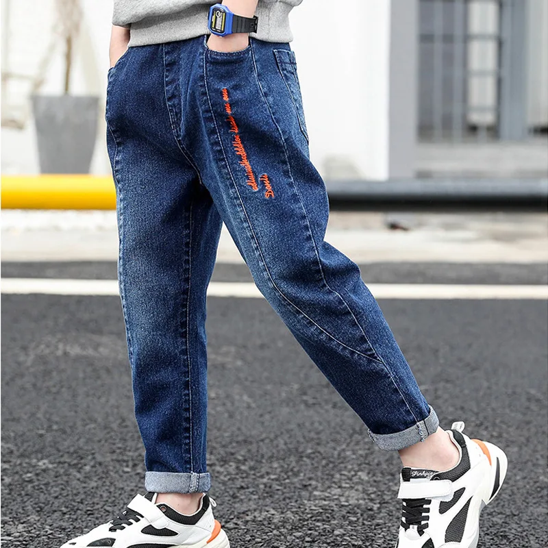 

2019 Autumn Spring Baby Jeans for Boys Pants Kids Clothes Cotton Casual Children Teenager Denim Trousers Boys Clothes