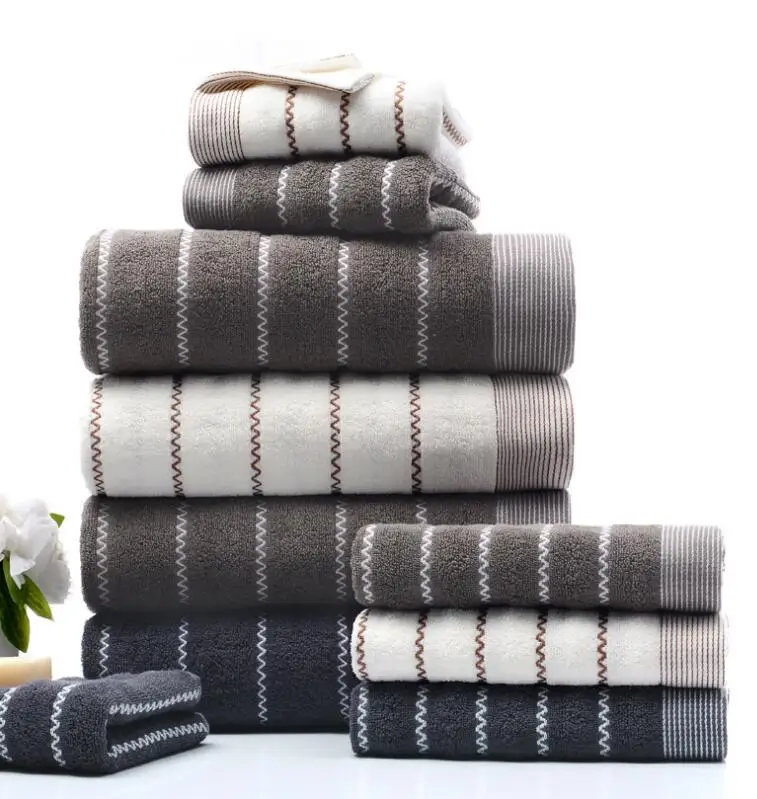 Хлопок горизонтальные полосы Одежда для собак Толстые Полотенца дома ванная комната отель для мягкого полотенца водопоглощающие для купания