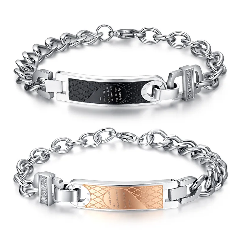 Stainless Steel Couple's Bracelet Korean Fashion Jewelry Titanium | Украшения и аксессуары