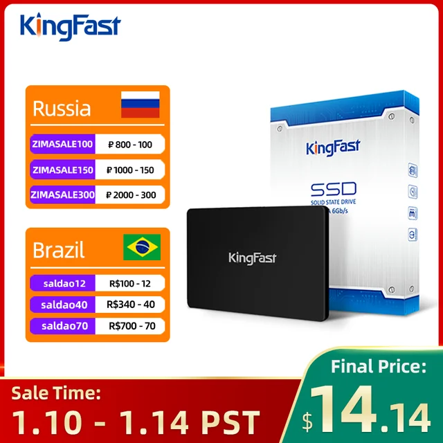 KingFast-disco duro de estado sólido para ordenador portátil y de sobremesa, unidad de estado sólido HD Sata 3 de 240 gb, 120gb, 128gb, 256gb, 480gb, 512gb, 1TB, 2TB, 500 pulgadas, ssd 1