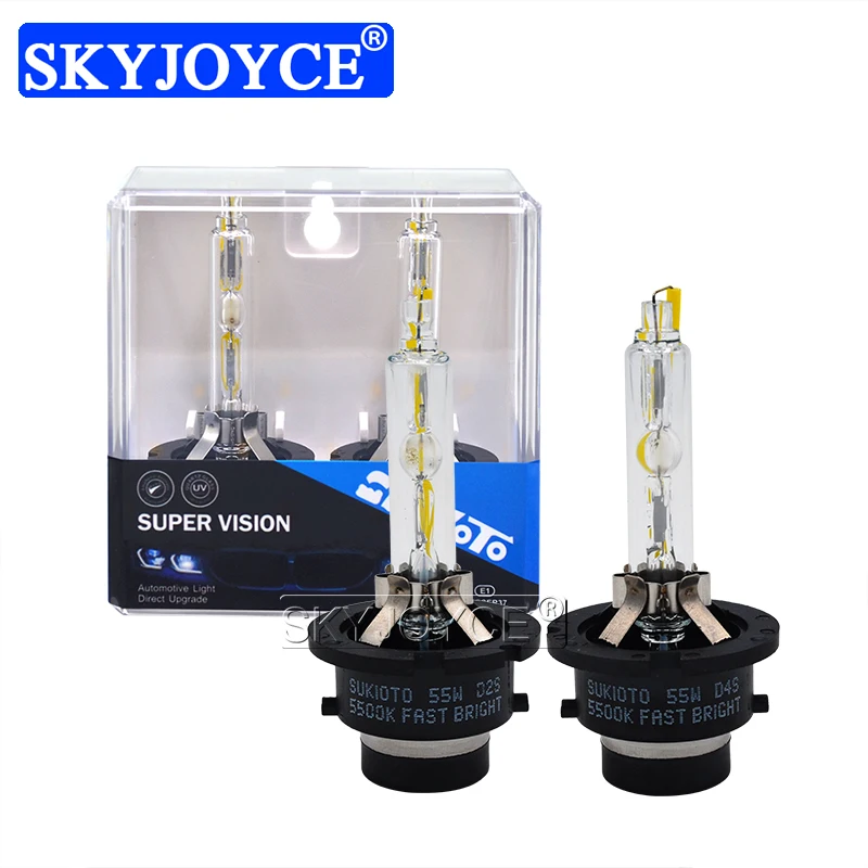 Ксеноновые лампы SUKIOTO 55 Вт Xenon D2S HID фары 5500 к белого цвета быстрая яркость D4S D2R D4R