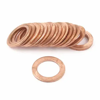 

20mm Inner Dia 30mm OD Copper Flat Washer Ring Spacer Gasket Tightening 20Pcs