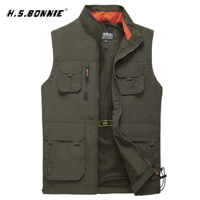 Skup Nowy mężczyzna dorywczo duży rozmiar kamizelka bez rękawów mężczyźni kilka kieszeni kamizelka fotograficzna z wieloma kieszeniami fotograf praca Khaki