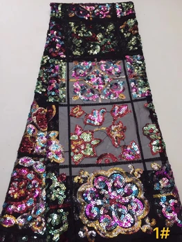 

African lace fabric 2019 high quality lace French sequins net tulle fabric Nigeria lace fabric wedding dress ZX33851