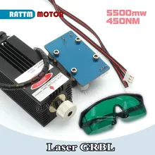 5500mw/2500mw/500mw 450NM focusing blue laser module laser engraving Head and cutting+ safety goggles for CNC Engraving Milling