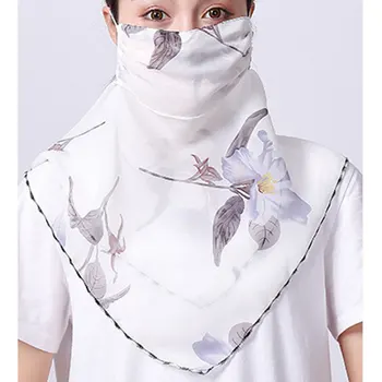 

Sunshade Face Cover Women Summer Fashion Chiffon Lace Printing Riding Wrap UV Protection Veil Neck Shawl Casual Face Cover