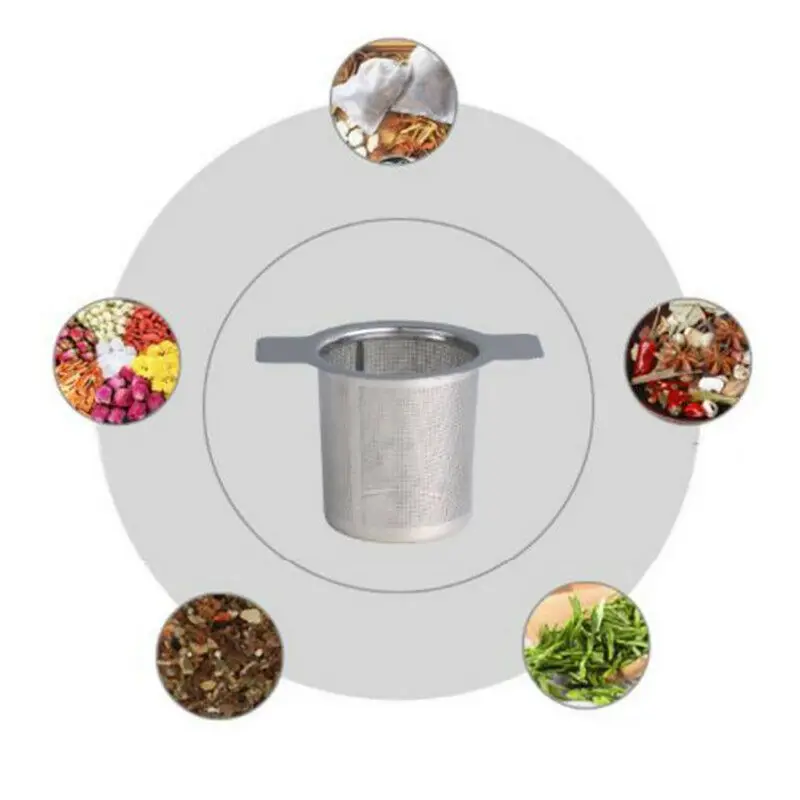 Прочный многоразовый нетоксичный экологически чистый фильтр для чая из нержавеющей стали с двойным ухом