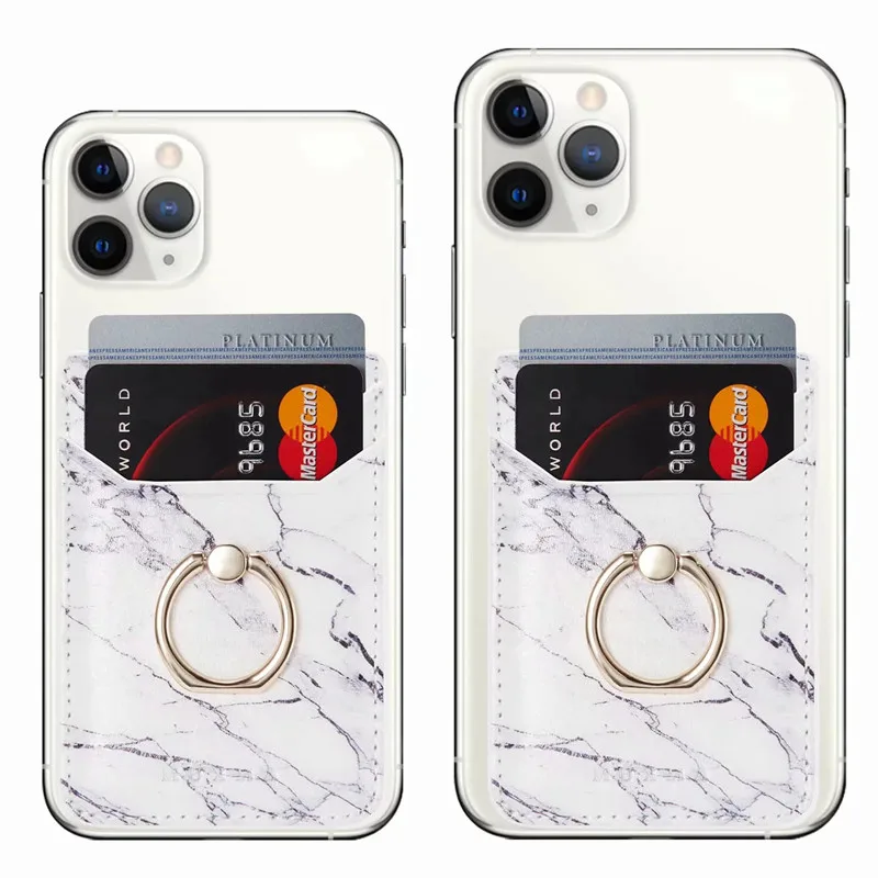 Universal Cellphone Wallet Card Holder Mobile Phone Wallet Credit ID Card Holder Adhesive Pocket Sticker Case Rose Gold /Black