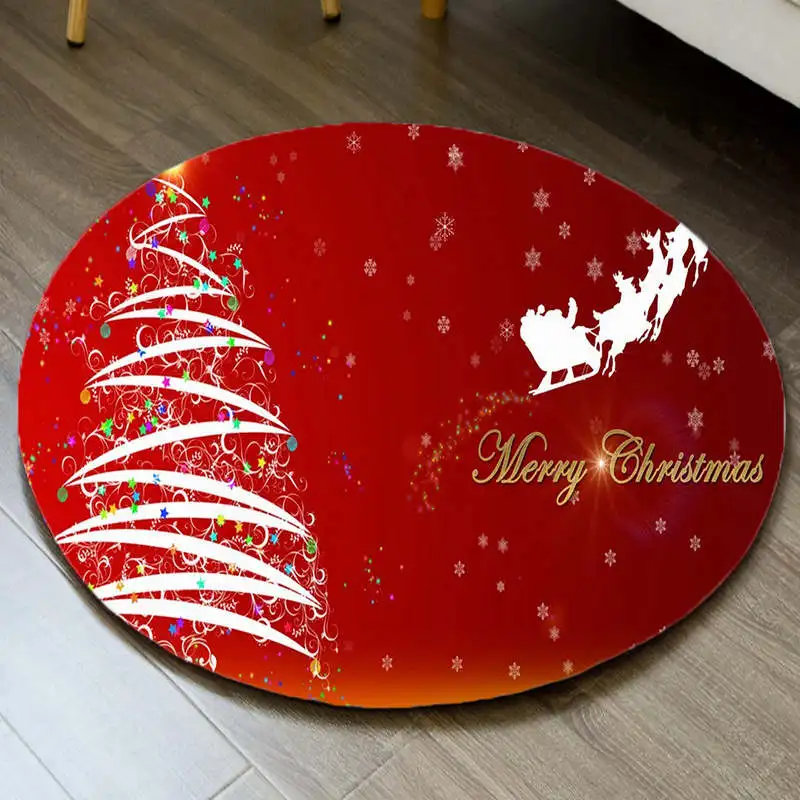 Merry Christmas Santa ковер детский сюрприз игровой коврик круглый фланелевый ковер рождественские буквы 3D подушка для стула ковёр для гостиной - Цвет: No-13