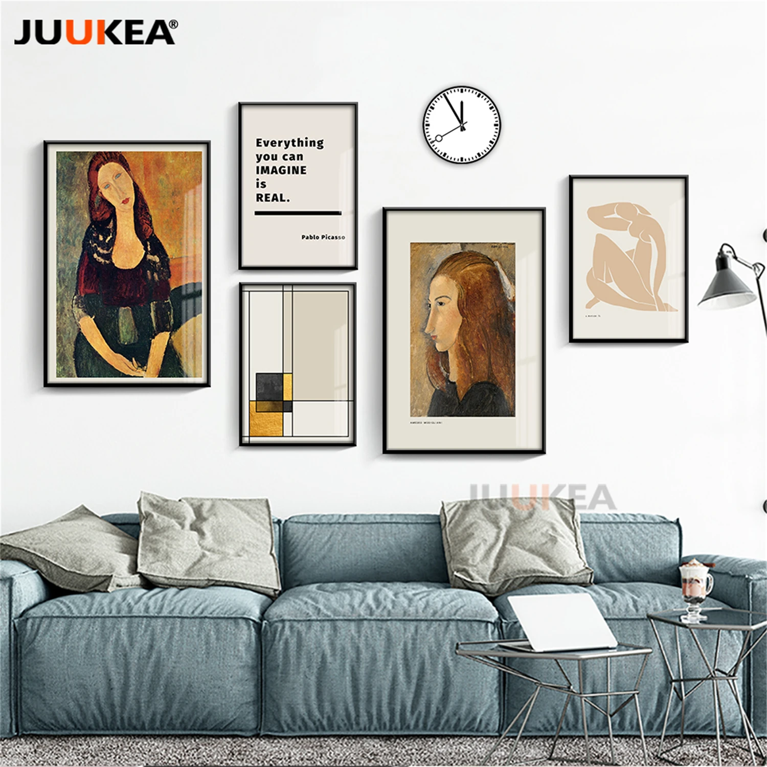 Классический Amedeo Modigliani девушка художественный эскиз группа холста печать