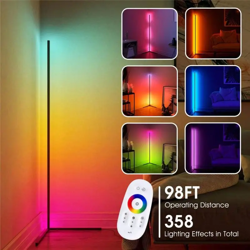Светодиодный ная угловая напольная лампа RGB цветное освещение для игровой