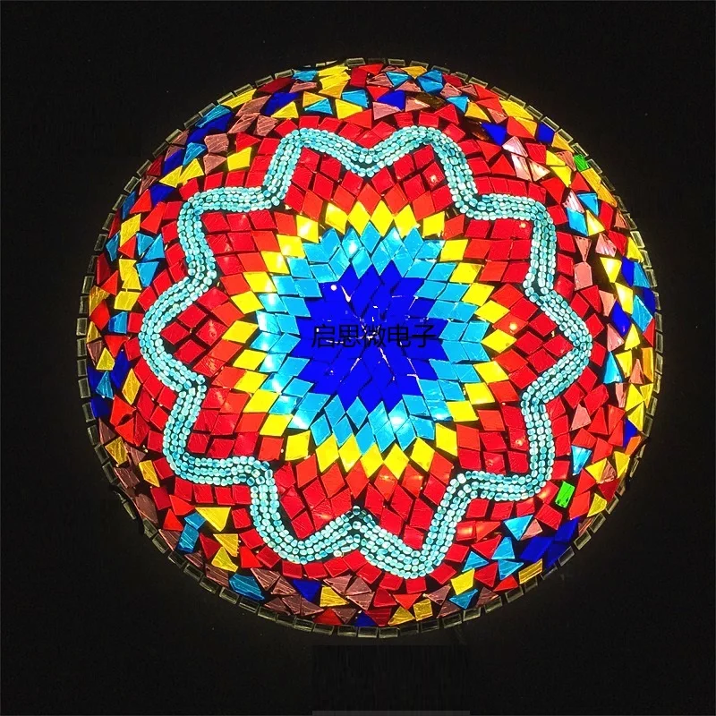 US $76.16 Newest Turkish Mosaic Ceiling Lamp Vintage Art Deco Handcrafted Lamparas De Mesa Glass Romantic Light Lamparas Con Mosaic