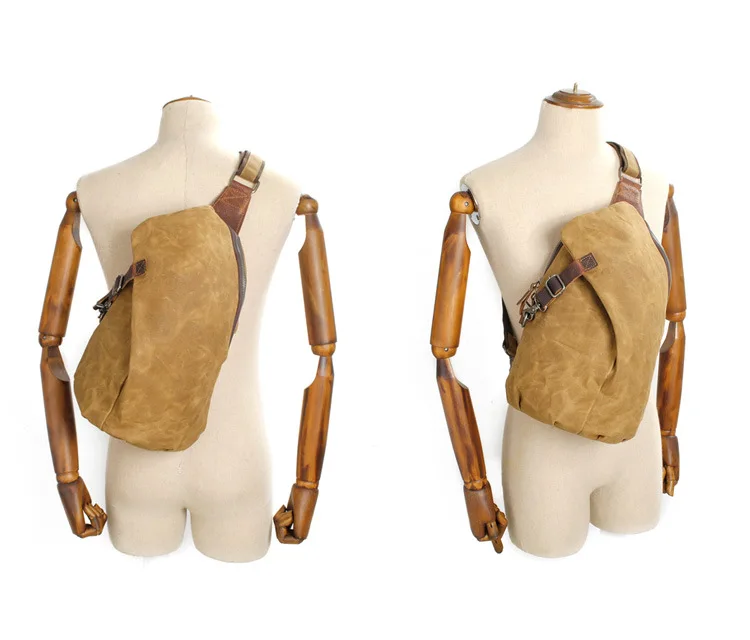 Canvas Chest Bag For Men Grey, Green, Black
