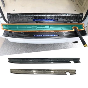 

For Toyota Land Cruiser Prado FJ150 150 2010-2018 Stainless Steel Rear Bumper Middle Tail Trunk Guard Door Sill Plate Cover Trim
