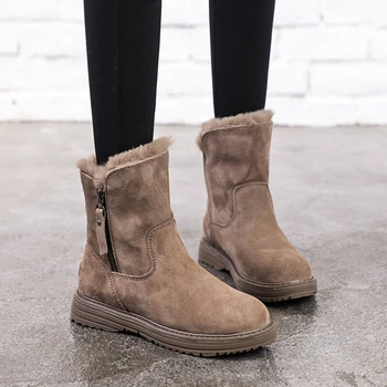 

Women Shoes Winter Shoes Black Platform Female Warm Boots For Women Snow Boots Plus Size Bottines hiver 2019 femme