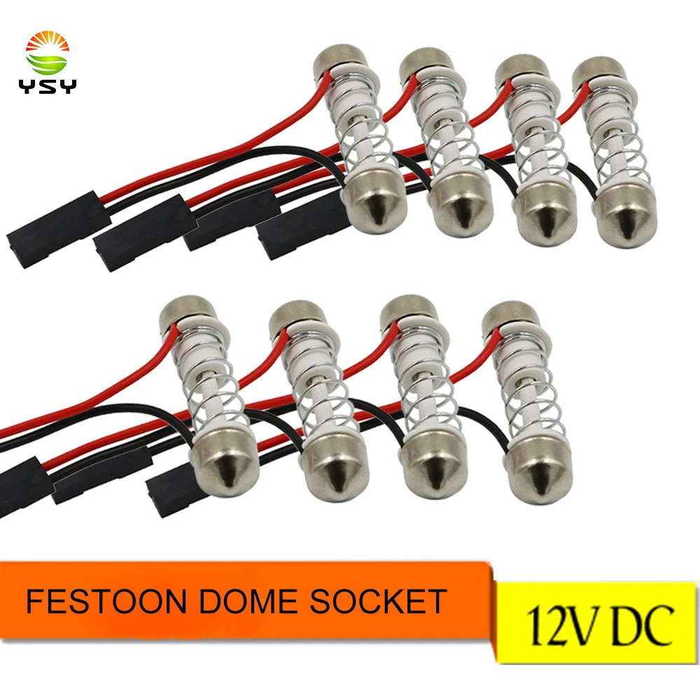 YSY 10pcs T10 Ba9s T4w Festoon Connector Wire Cables For All Car Light