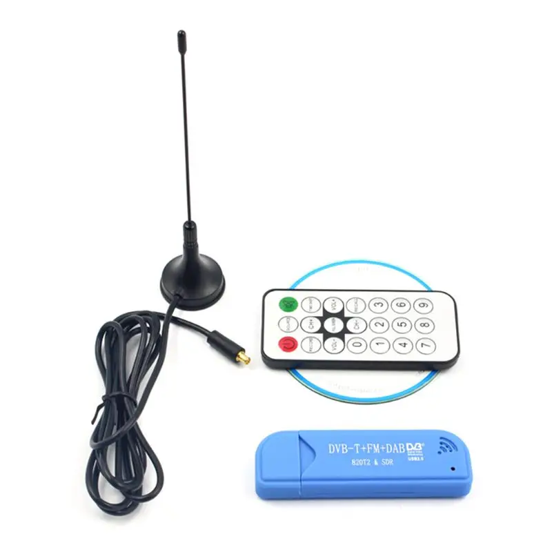 USB 2,0 цифровой DVB-T ТВ тюнер приемник Стик SDR+ DAB+ FM HD tv RTL2832U+ R820T2