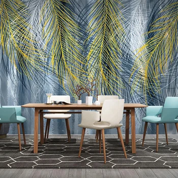 

Custom 3D Photo Wallpaper Murals Hand Painted Nordic Abstract Feather Restaurant Living Room Sofa TV Background Wall Painting
