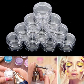 

30/50/100pcs 5g Small Clear Cosmetic Makeup Pots Empty Plastic Sample Jar Container Eyeshadow Cream Lip Container Storage Box