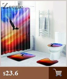 Zeegle Printed Puppy Bath Mat Set Toilet Entrance Rug Shower Curtain Set with Hooks Modern Rug Pedestal Rug Lid Toilet Cover Mat