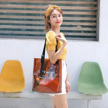 Fashion PVC Transparent Bags Handbags Women's Tote Bag 2021 New Large Capacity Bucket Composite Bag
