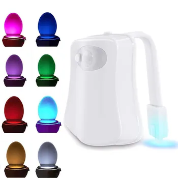 

Creative Smart PIR Toilet Motion Sensor Seat Night Light 8 Color Waterproof Backlight for Toilet Bowl Hanging LED Luminaria Lamp