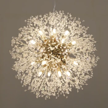 

Snowflake Chandelier Light Crystal De Cristal Round Design Sputnik Chandelier Lamp Home Vintage Chandelier Loft Industrial Retro